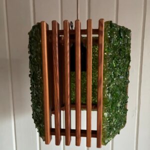 Glass og Furu Taklampe
