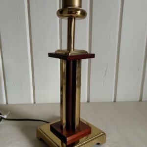 Teak & Messing Lampe
