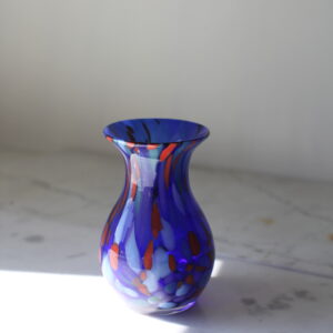 Blå Spraglet Glassvase