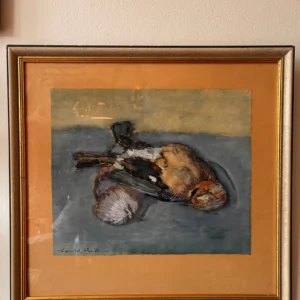 Gouache av død fugl